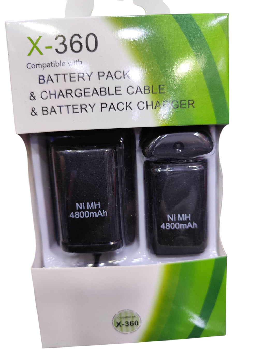 ⚡ Kit Double Batteries 4800mAh + Chargeur + Câble USB – Pour Manette Xbox 360 🎮