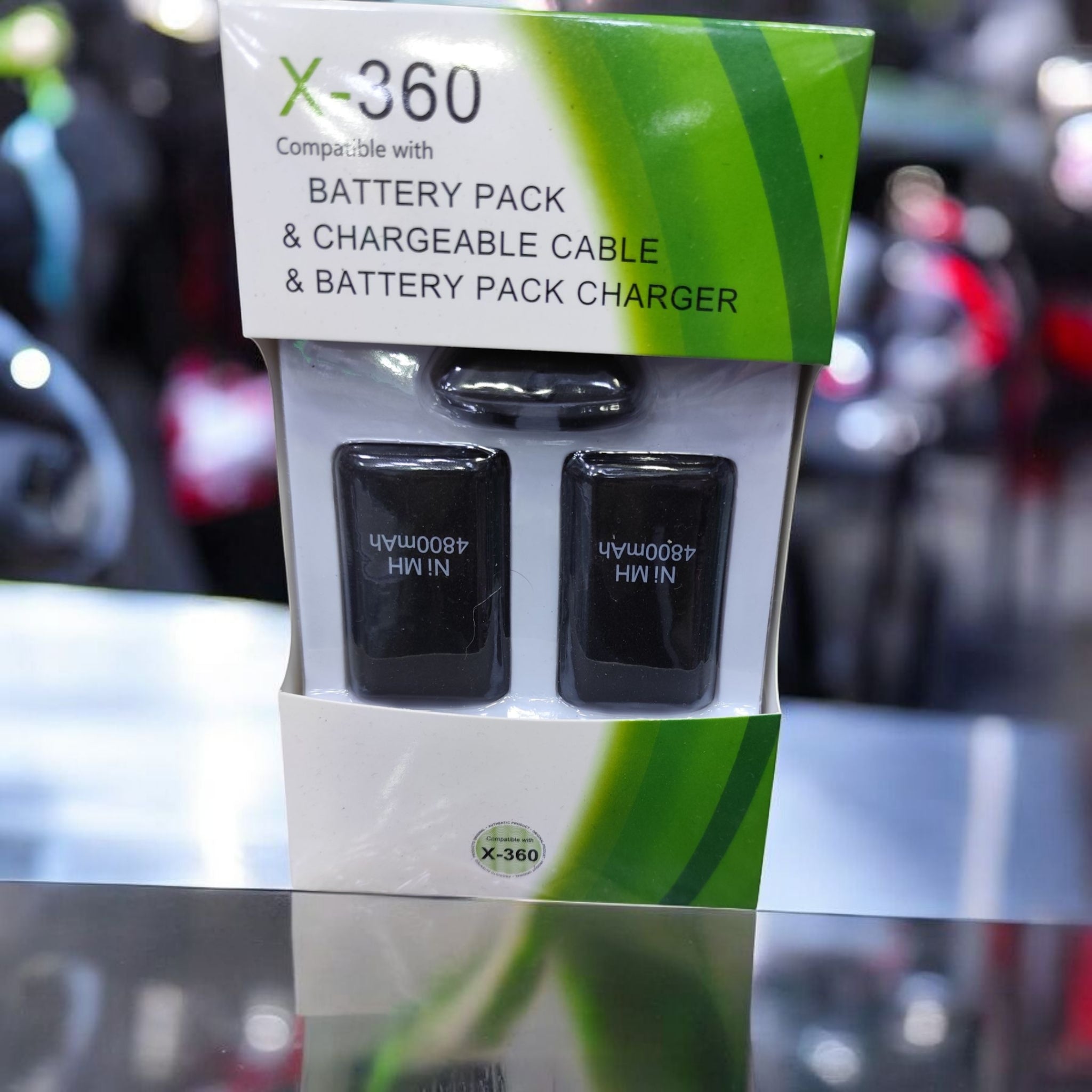 For Xbox 360 Rechargeable 4800mah-2 Batteries+1 USB Cable